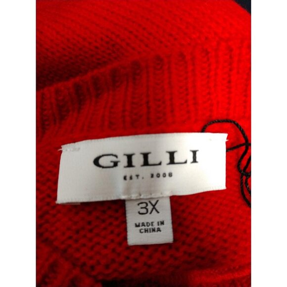 Red Gilli 3X Knit Sweater With "Joy" Embroidery Design & Snowflake Christmas - Picture 5 of 5